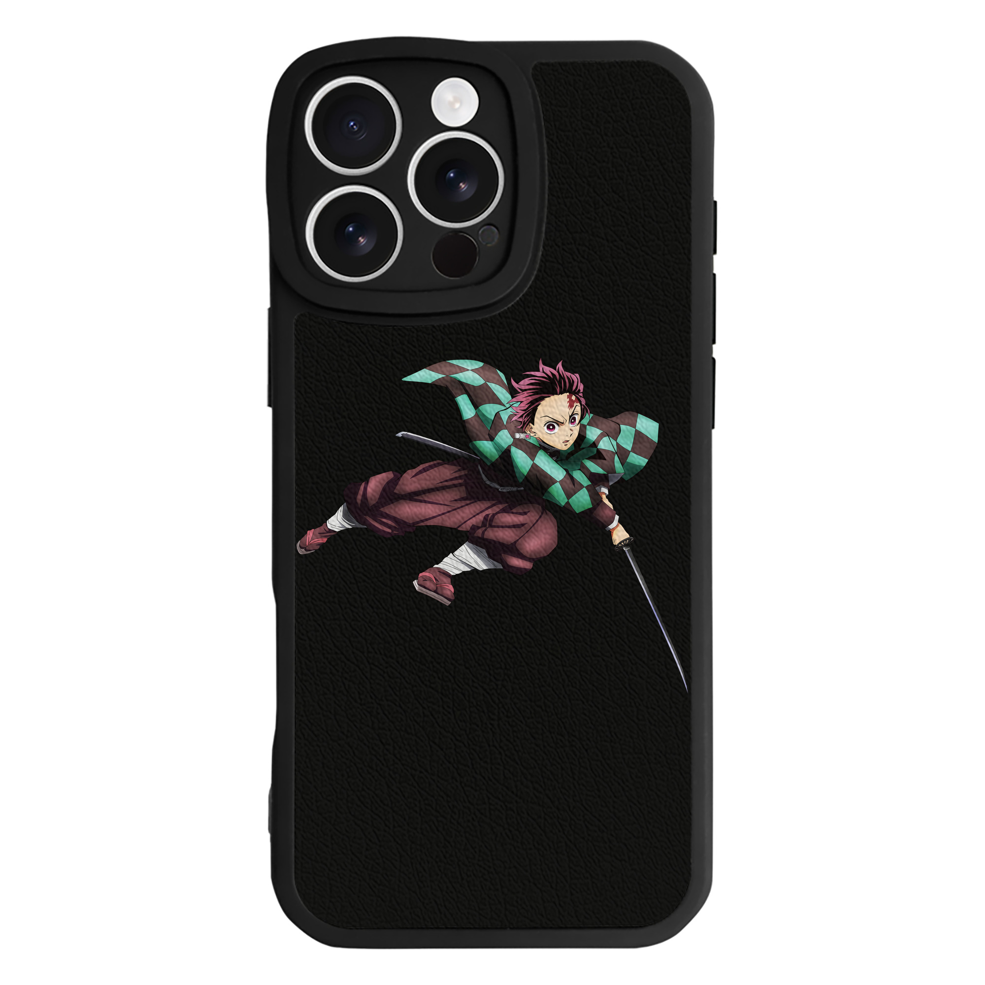 （画像用） 鬼滅の刃 竈門 炭治郎／かまど たんじろう Kamado Tanjirou 【iPhone 16シリーズ対応】シリコンスマホケース（レザー調） 材質：シリコン